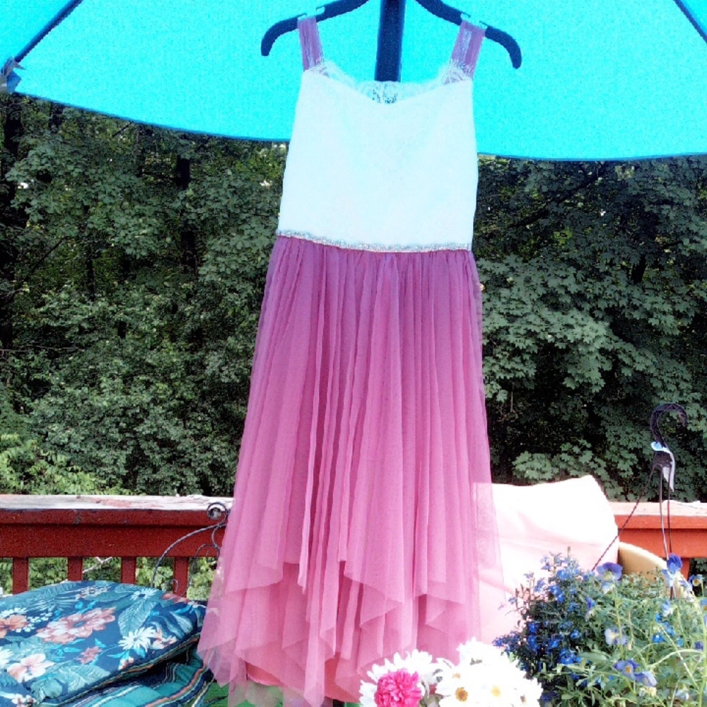 Rare Editions Mauve and White Dress Nwt